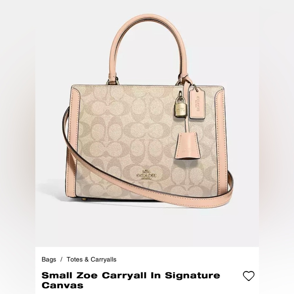 Coach Small Zoe Carryall w/ Gold Accents & Maroon Interior - (Lost Lock/Key/Tag)